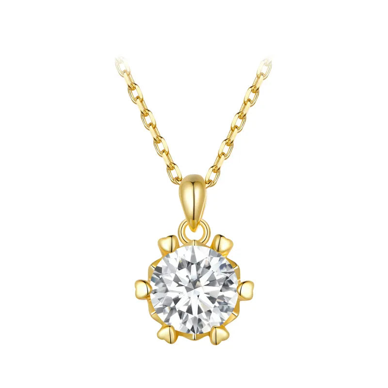 Collana con moissanite rotonda - Hannaca