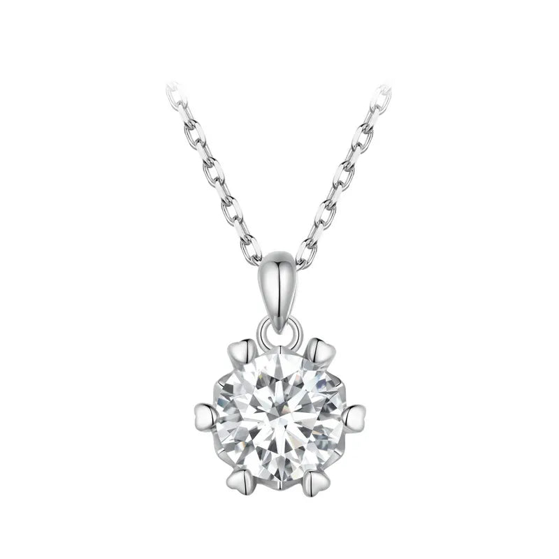 Collana con moissanite rotonda - Hannaca