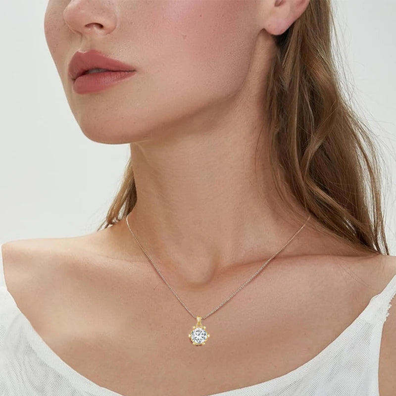 Collana con moissanite rotonda - Hannaca