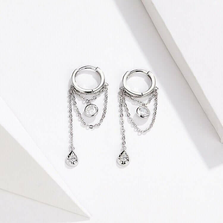 Chain Waterdrop Earrings - Hannaca - Hannaca