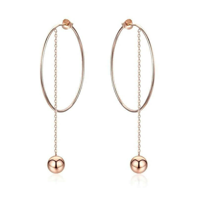Chained Hoop Earrings - Hannaca - Hannaca