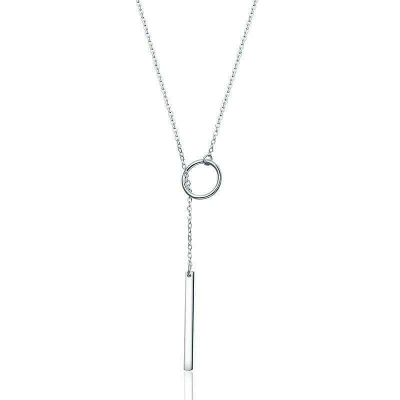 Line In Circle Necklace - Hannaca - Hannaca