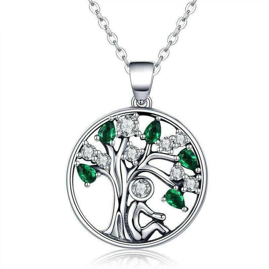 Rely Tree of Life Necklace Green - Hannaca - Hannaca