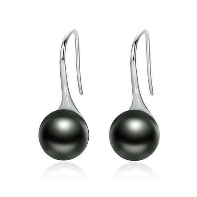 Elegant Round Pure Pearl Drop Earrings - Hannaca